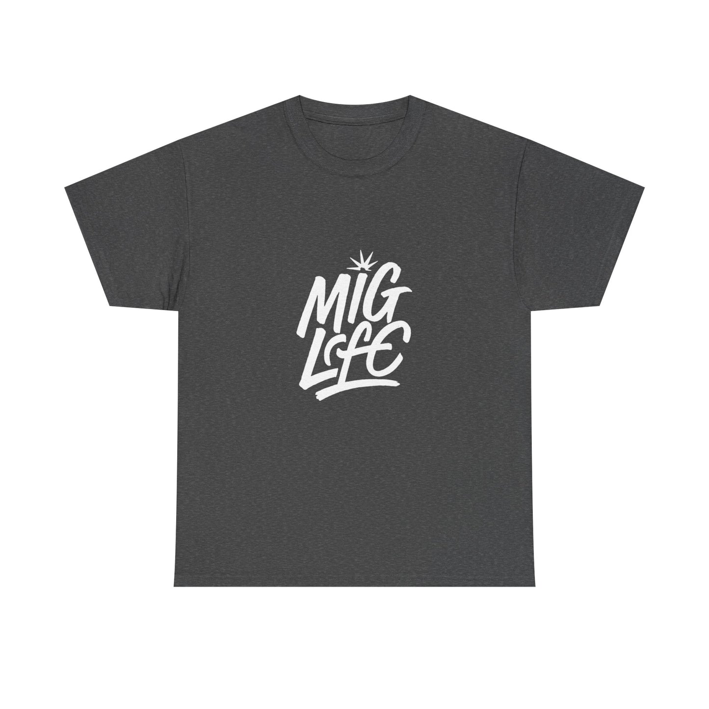 Mig Life Welding Tee Dark, White text