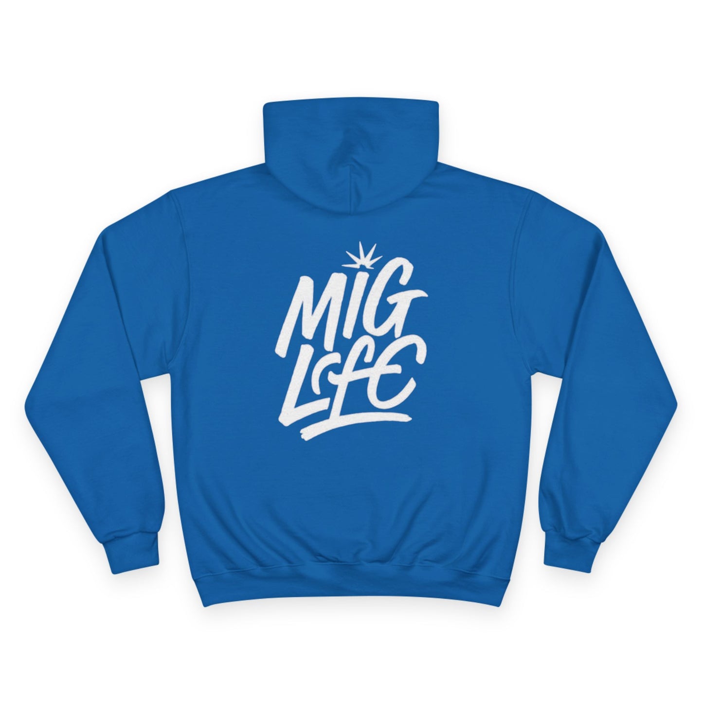 Mig Life Circle Logo Hoodie, Champion Pullover, Dark Color