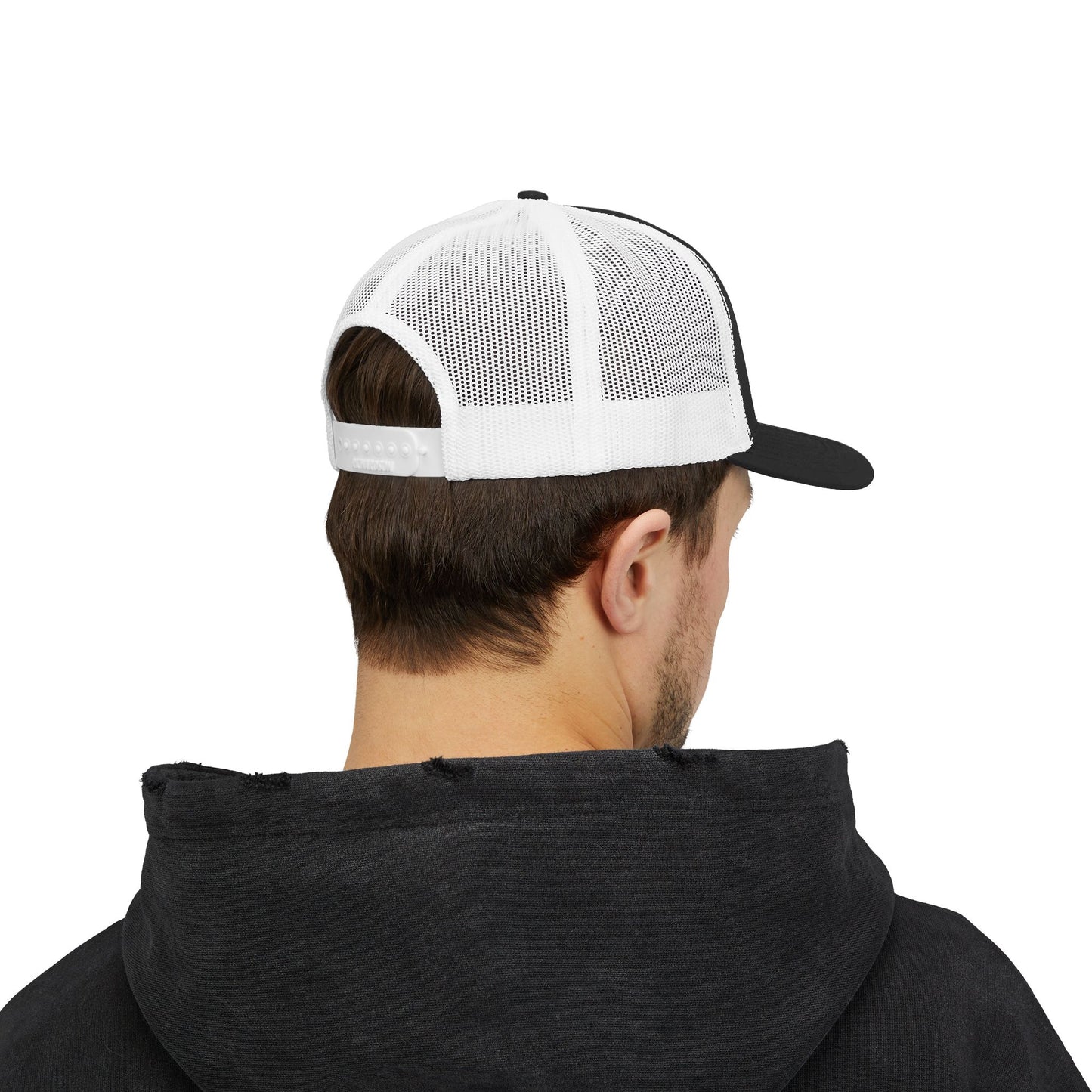 Arc Life Snapback Trucker Cap, Dark with white text