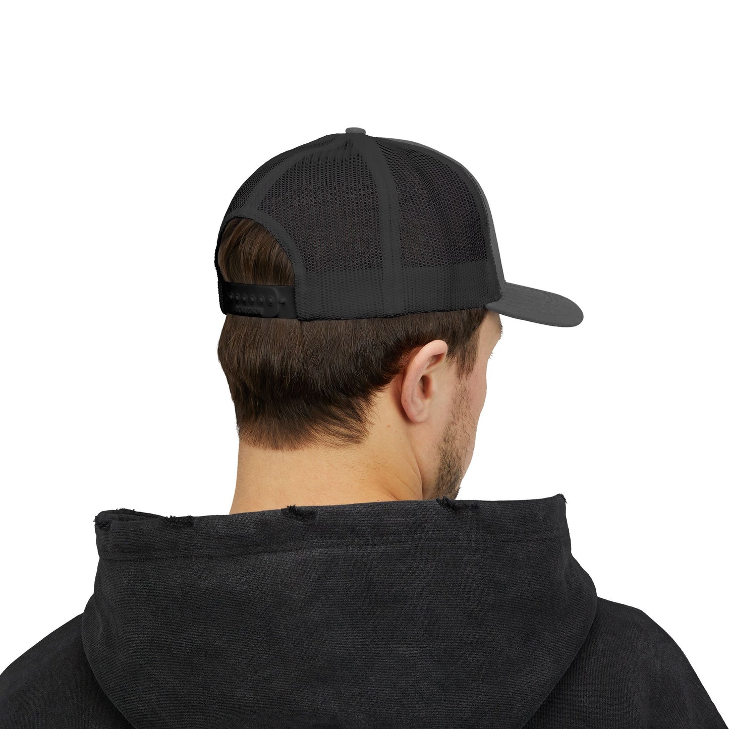 Arc Life Snapback Trucker Cap, Dark with white text