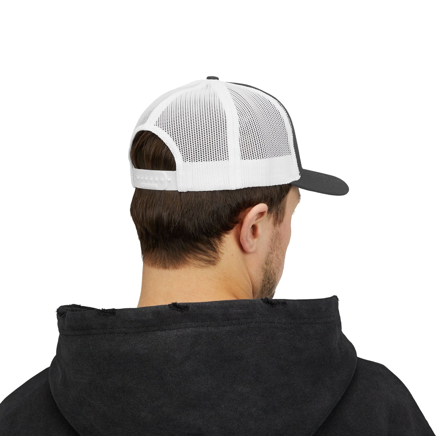 Arc Life Snapback Trucker Cap, Dark with white text