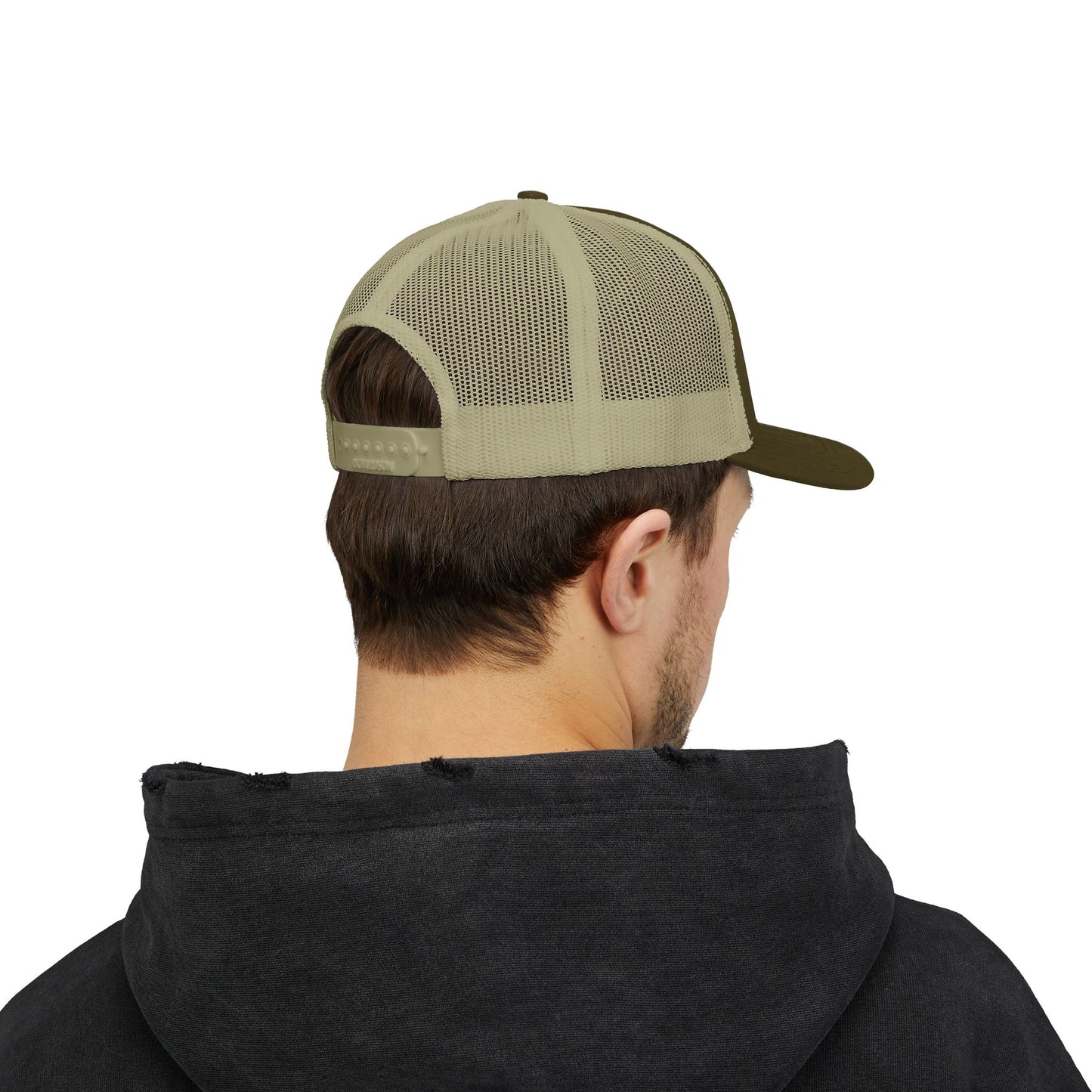 Arc Life Snapback Trucker Cap, Dark with white text