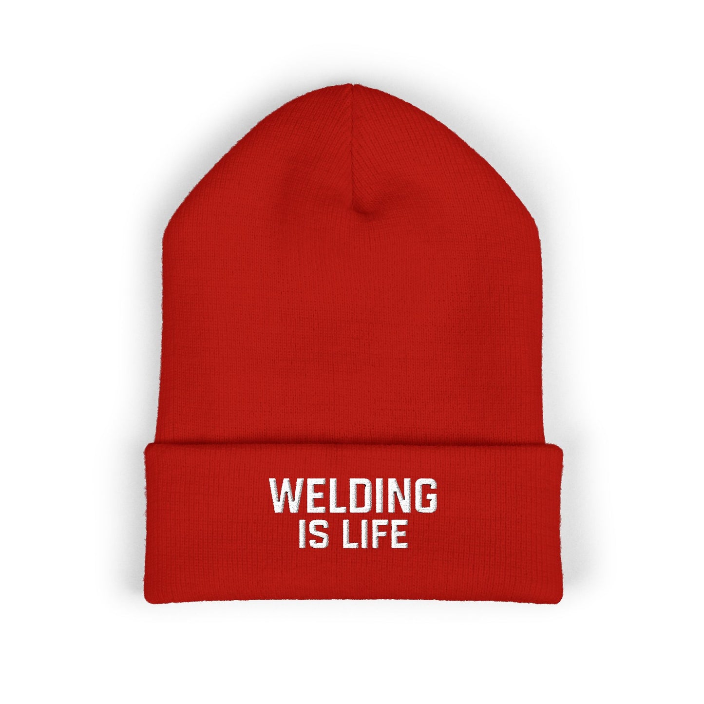 Welding Is Life Embroidered Cuffed Beanie, Dark Color