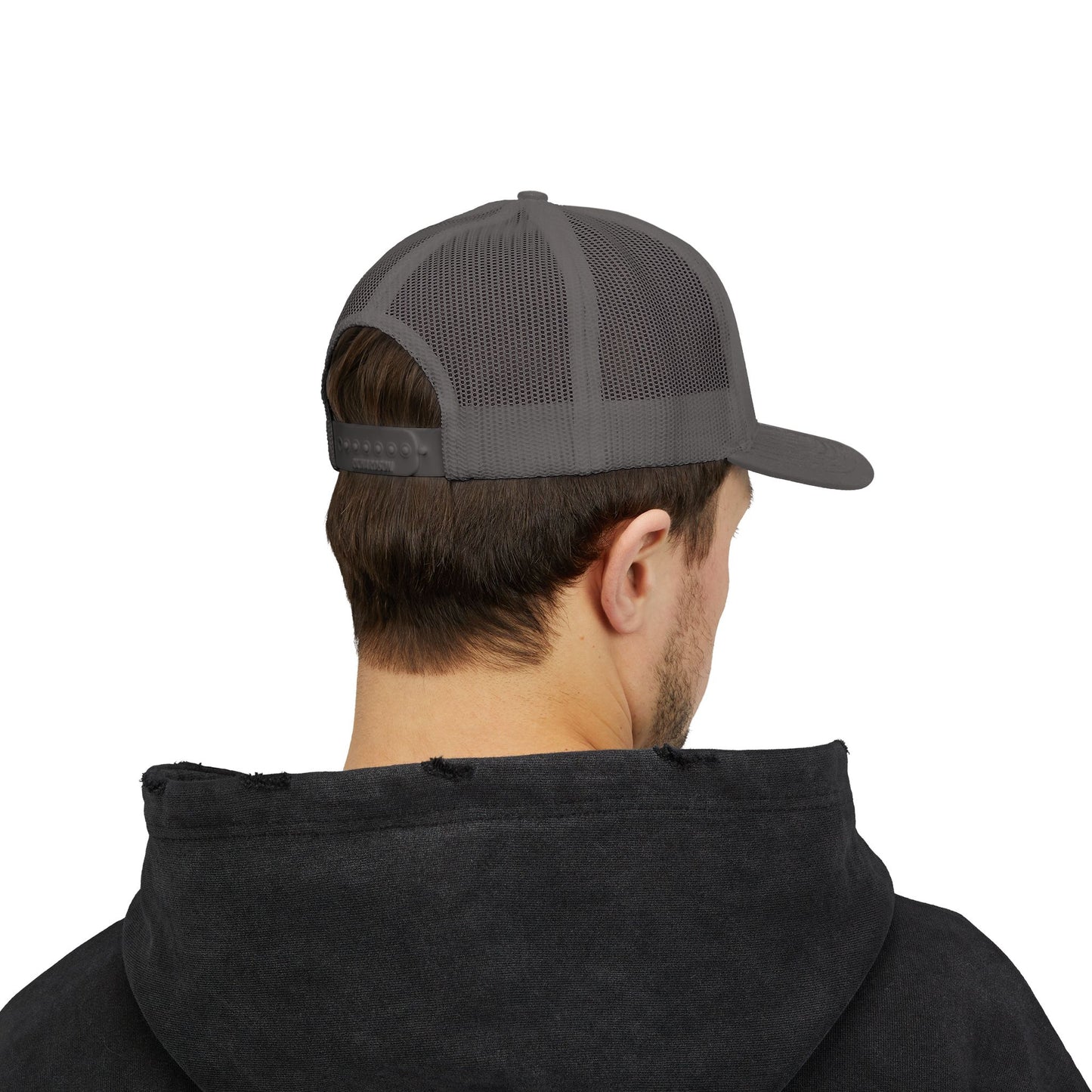 Arc Life Snapback Trucker Cap, Dark with white text
