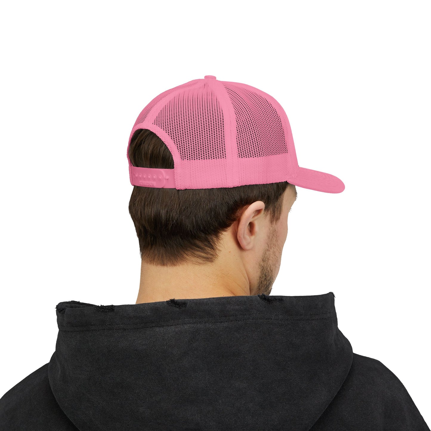 MIG Life Snapback Trucker Hat, Light Color, Black Text