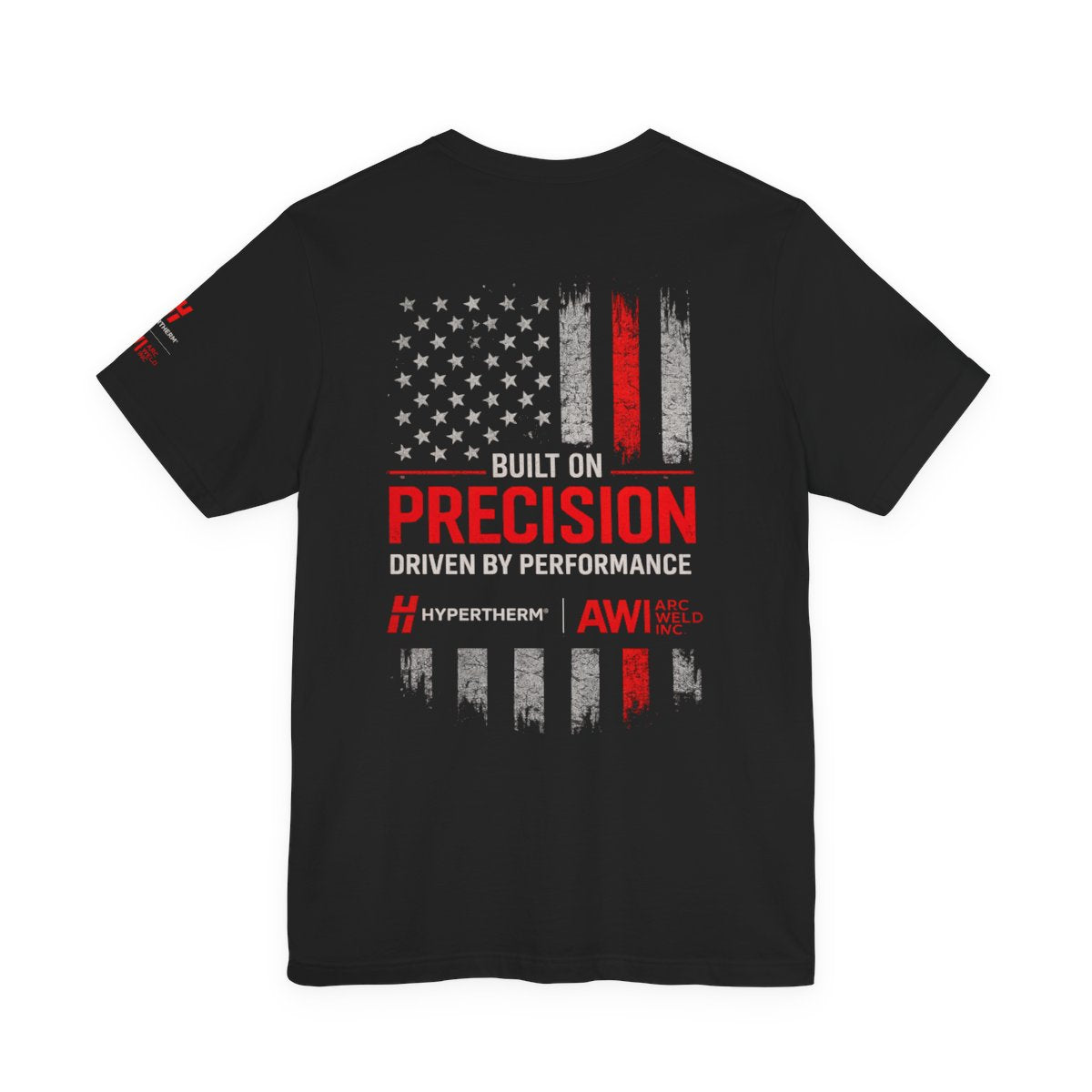 Hypertherm / AWI Built on Precision American Flag Tee — "Built on Precision, Driven by Performance"