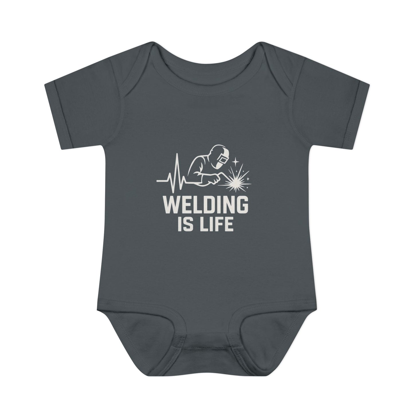 Welding Is Life Baby Bodysuit, Dark Color