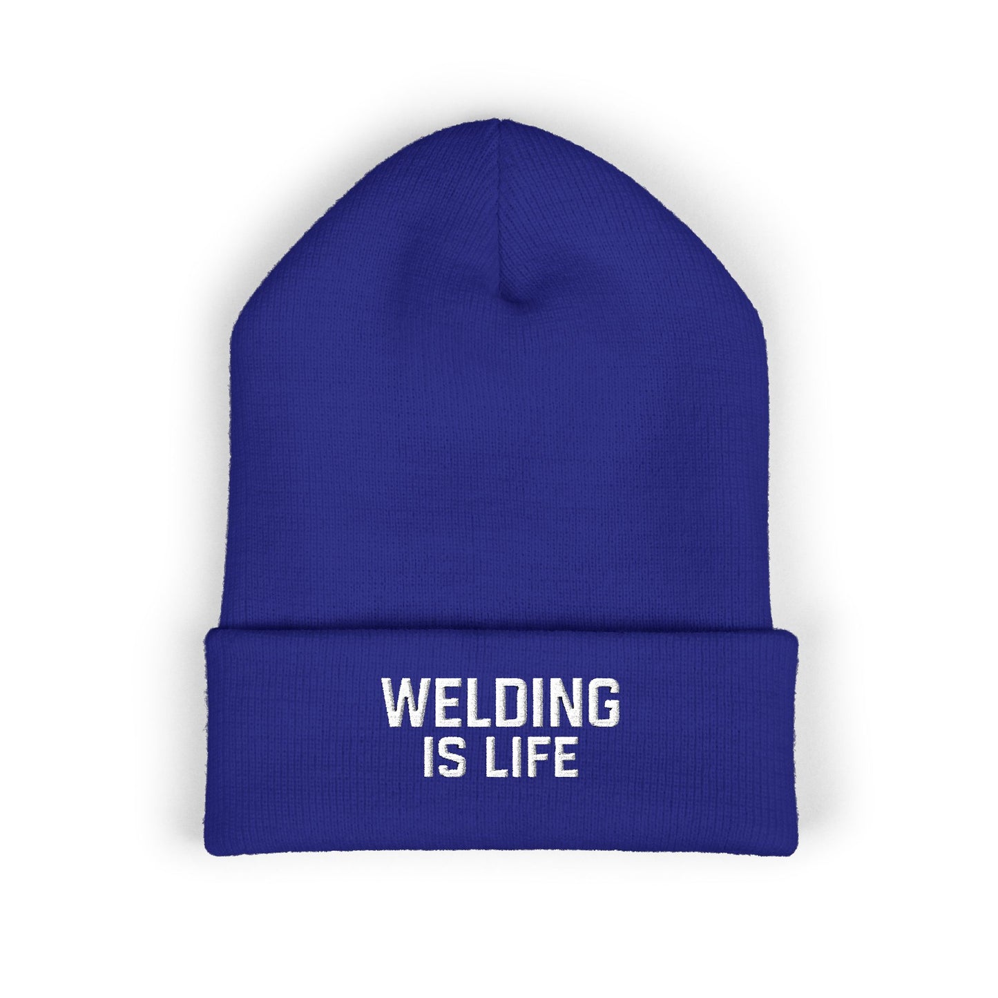Welding Is Life Embroidered Cuffed Beanie, Dark Color