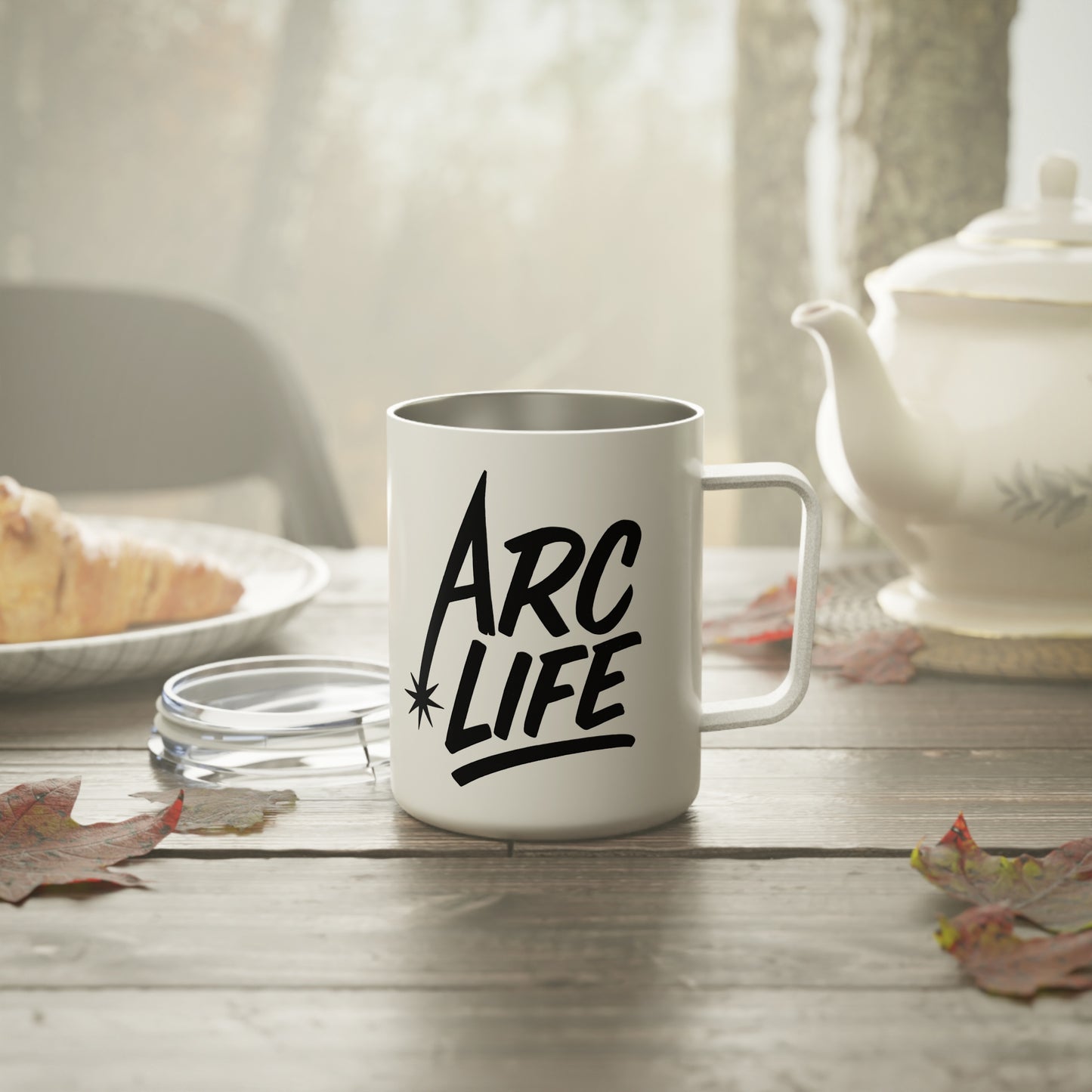 Arc Life Insulated Coffee Mug, 10oz, White