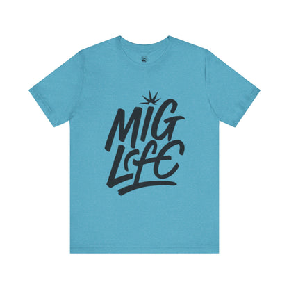 MIG Life Unisex Jersey Tee Light Color with Black text