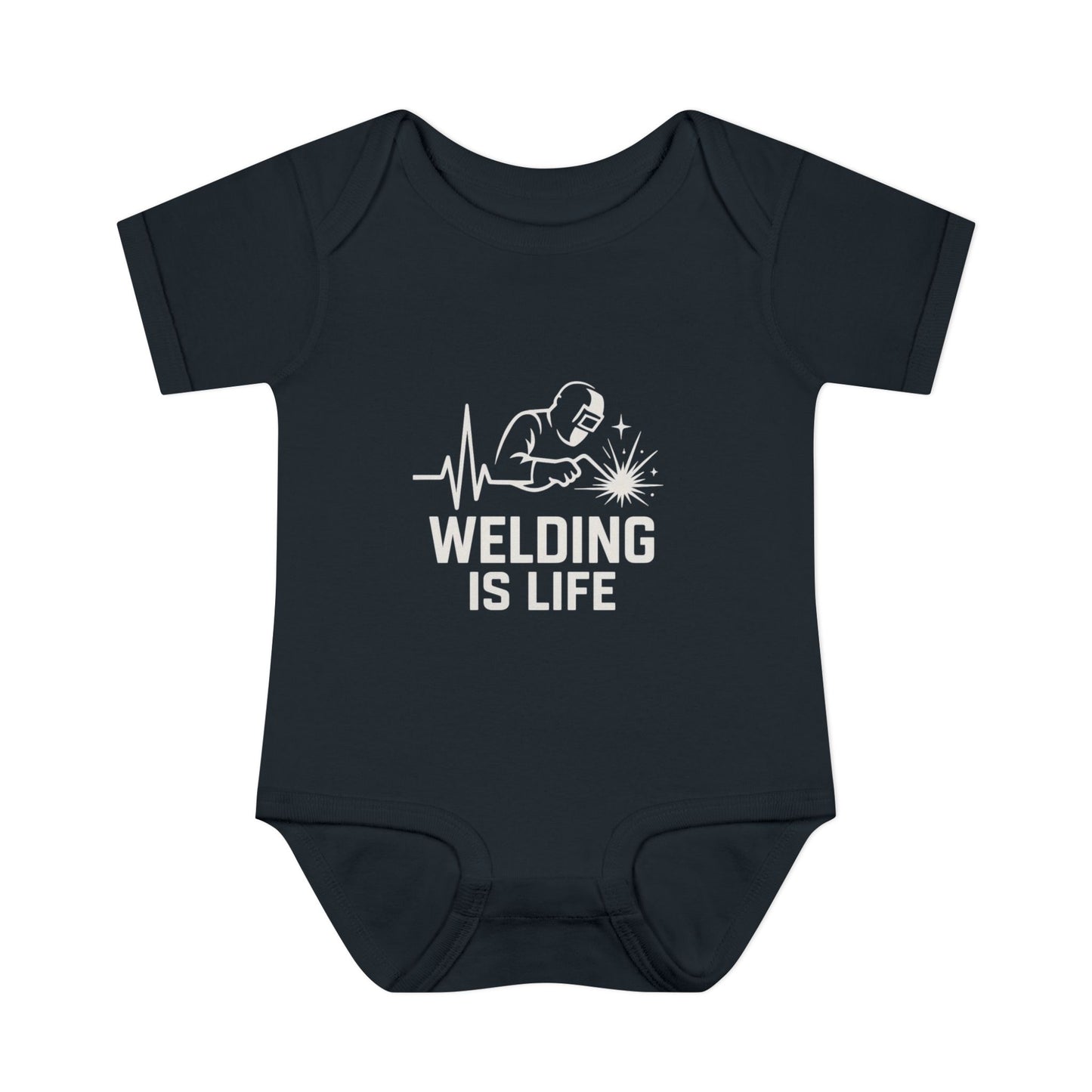 Welding Is Life Baby Bodysuit, Dark Color