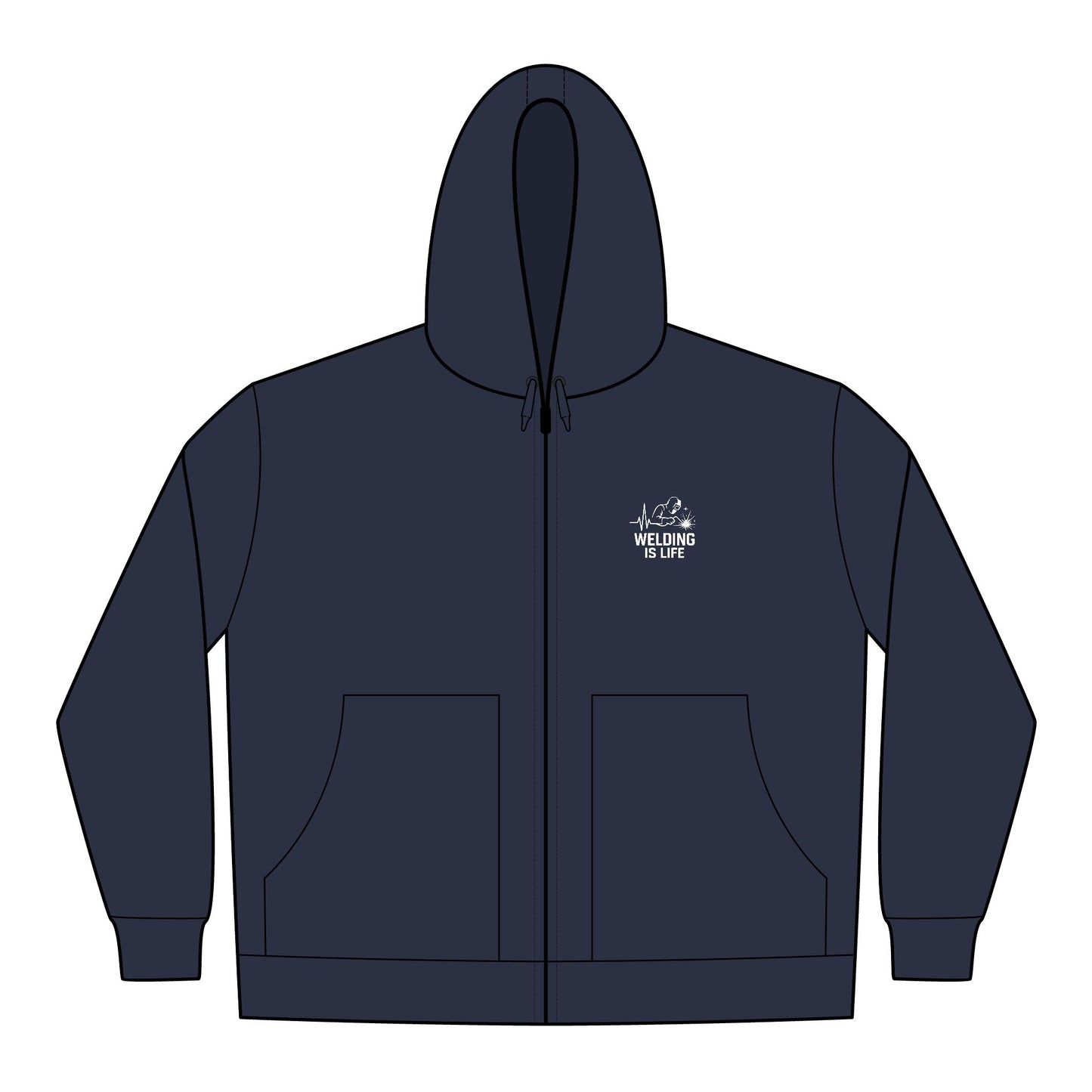 Welding is Life Men's Duck Cloth Hooded Work Jacket, Embroidered