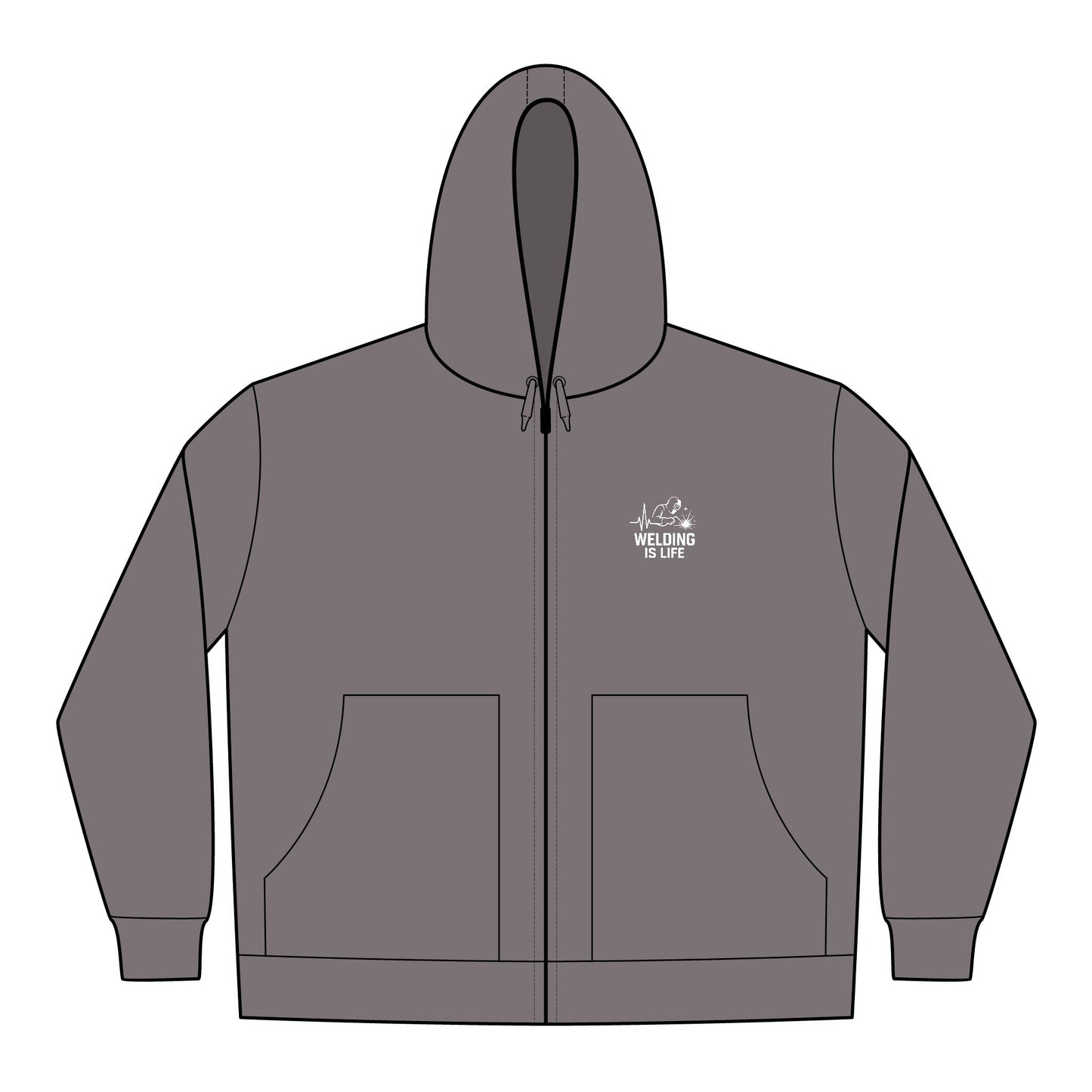 Welding is Life Men's Duck Cloth Hooded Work Jacket, Embroidered