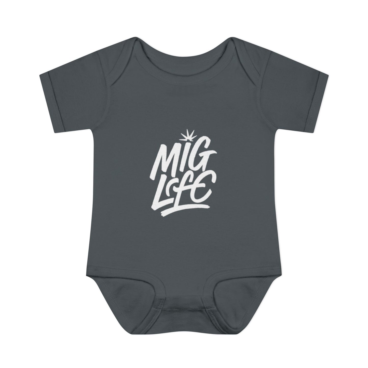 Mig Life Baby Bodysuit, Dark Color