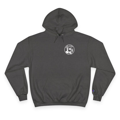 Mig Life Circle Logo Hoodie, Champion Pullover, Dark Color