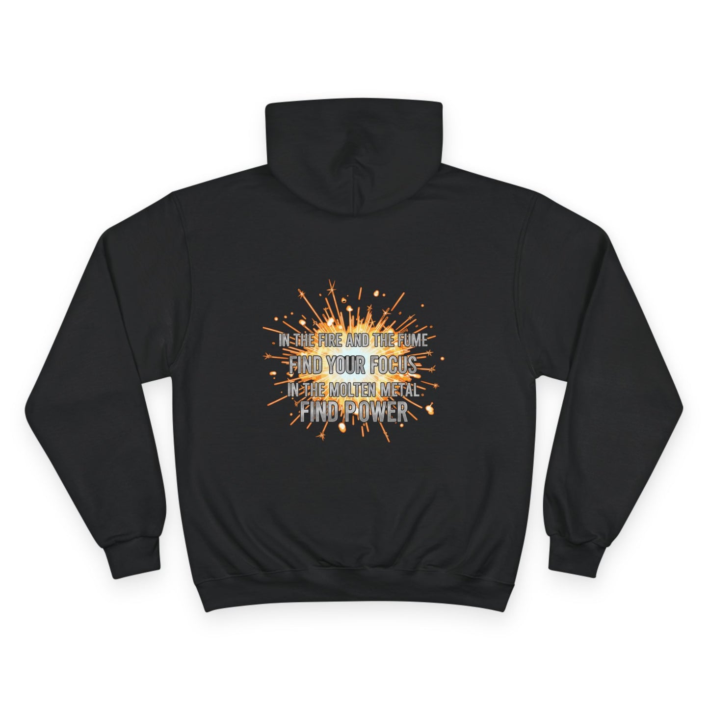 Arc Life Circle Logo Hoodie, Fume and Fire Quote, Champion Pullover, Dark Color