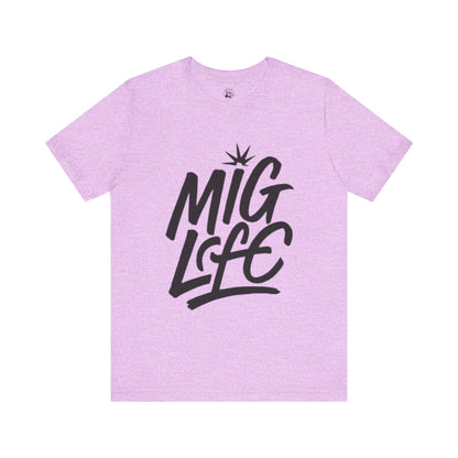 MIG Life Unisex Jersey Tee Light Color with Black text
