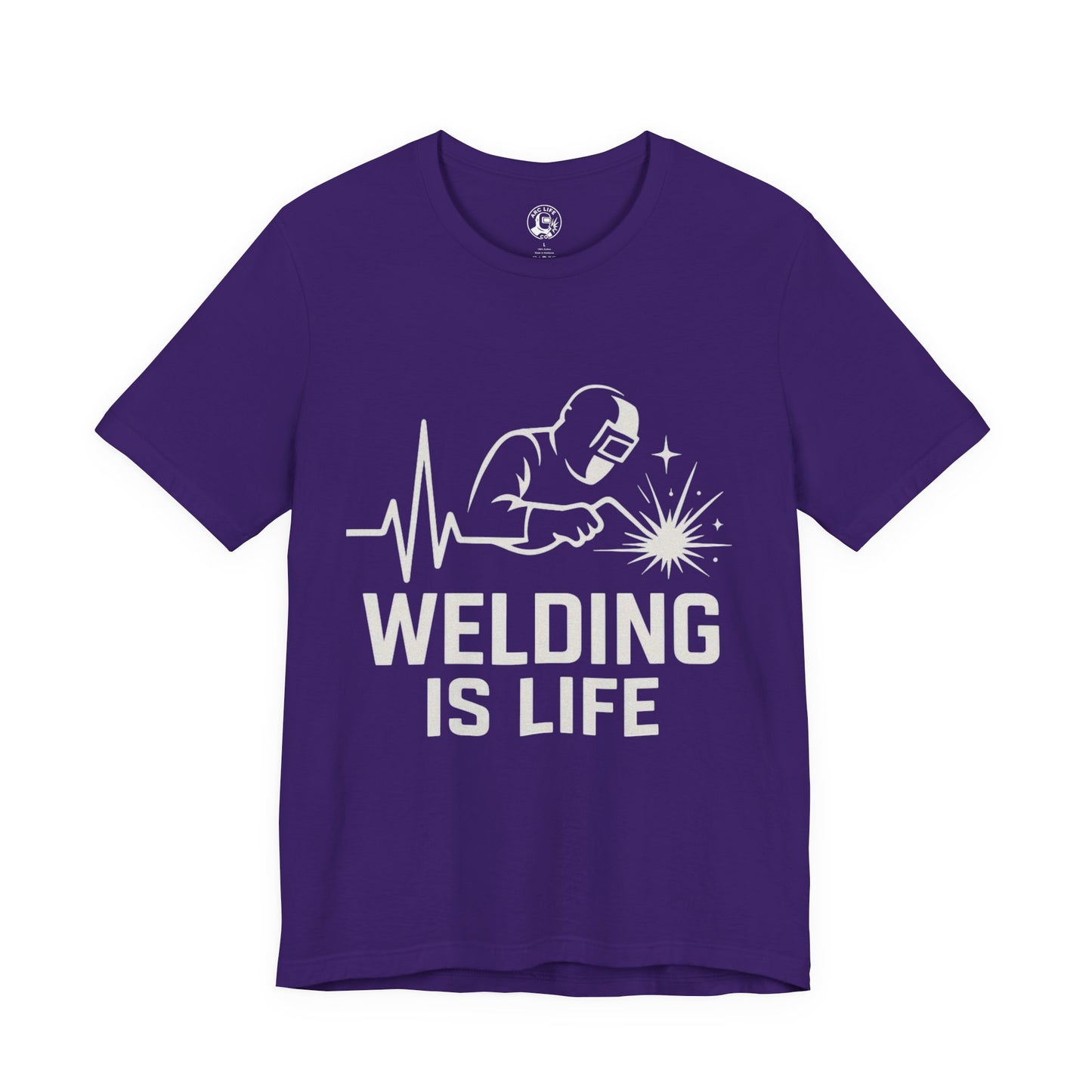 Welding is Life Unisex Jersey Tee Dark Color with White text