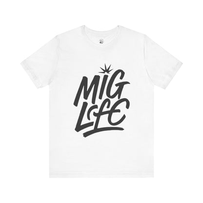 MIG Life Unisex Jersey Tee Light Color with Black text