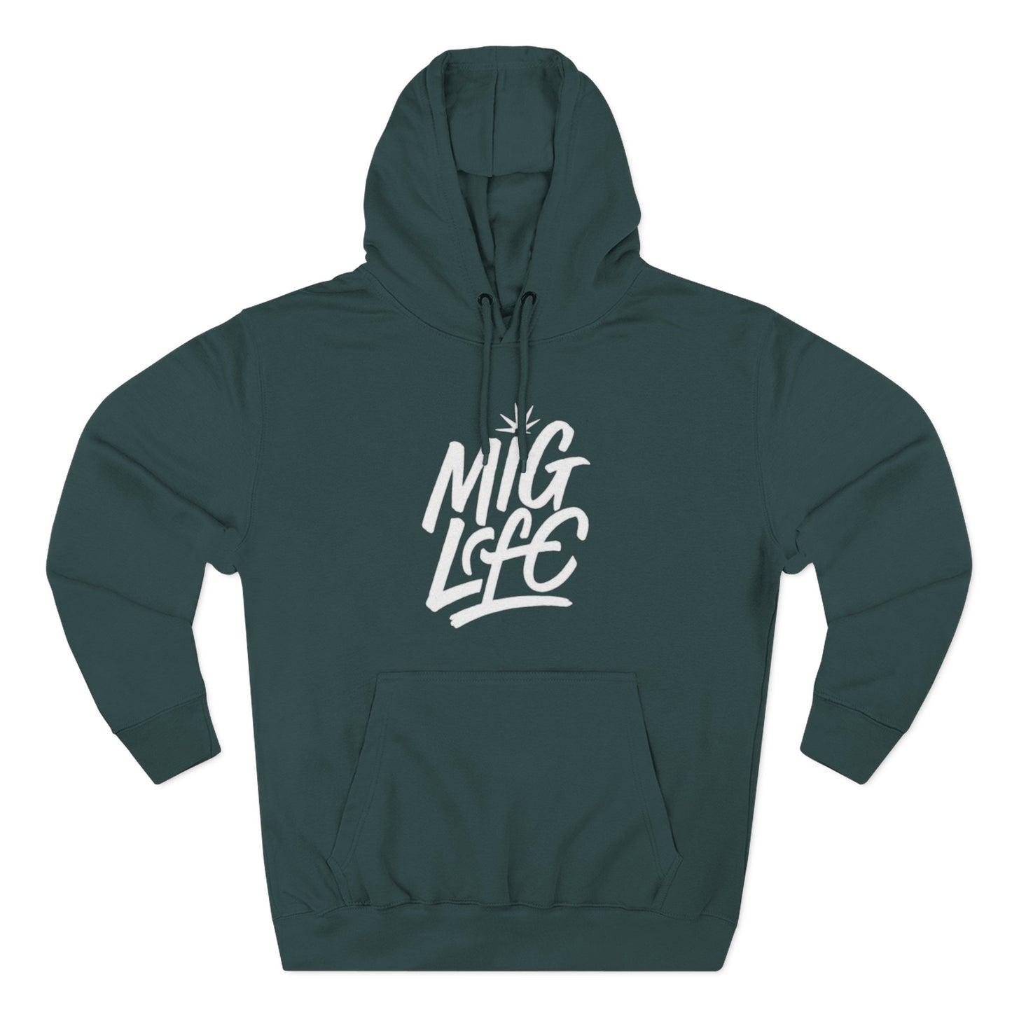 Mig Life, Three-Panel Fleece Hoodie, Dark Color