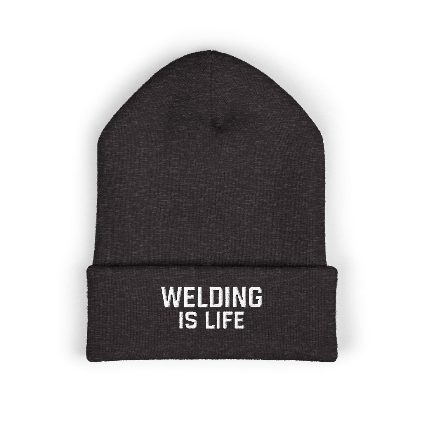 Welding Is Life Embroidered Cuffed Beanie, Dark Color