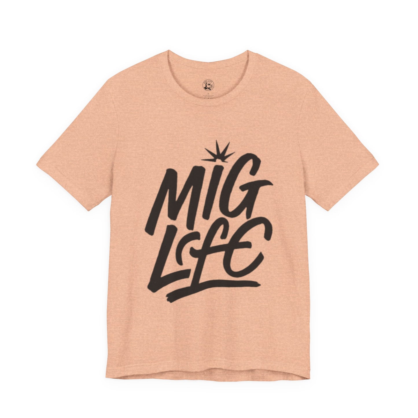 MIG Life Unisex Jersey Tee Light Color with Black text