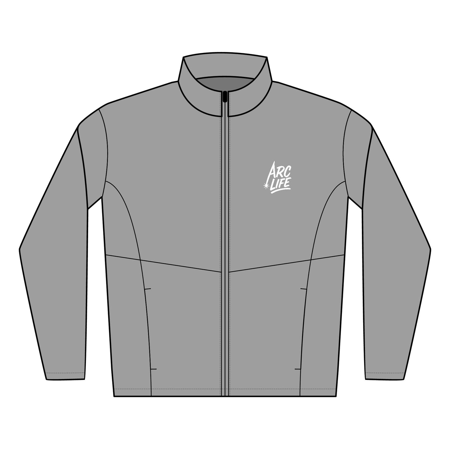 Embroidered Soft Shell Jacket — 'Arc Life' Logo Men's Lightweight Windbreaker