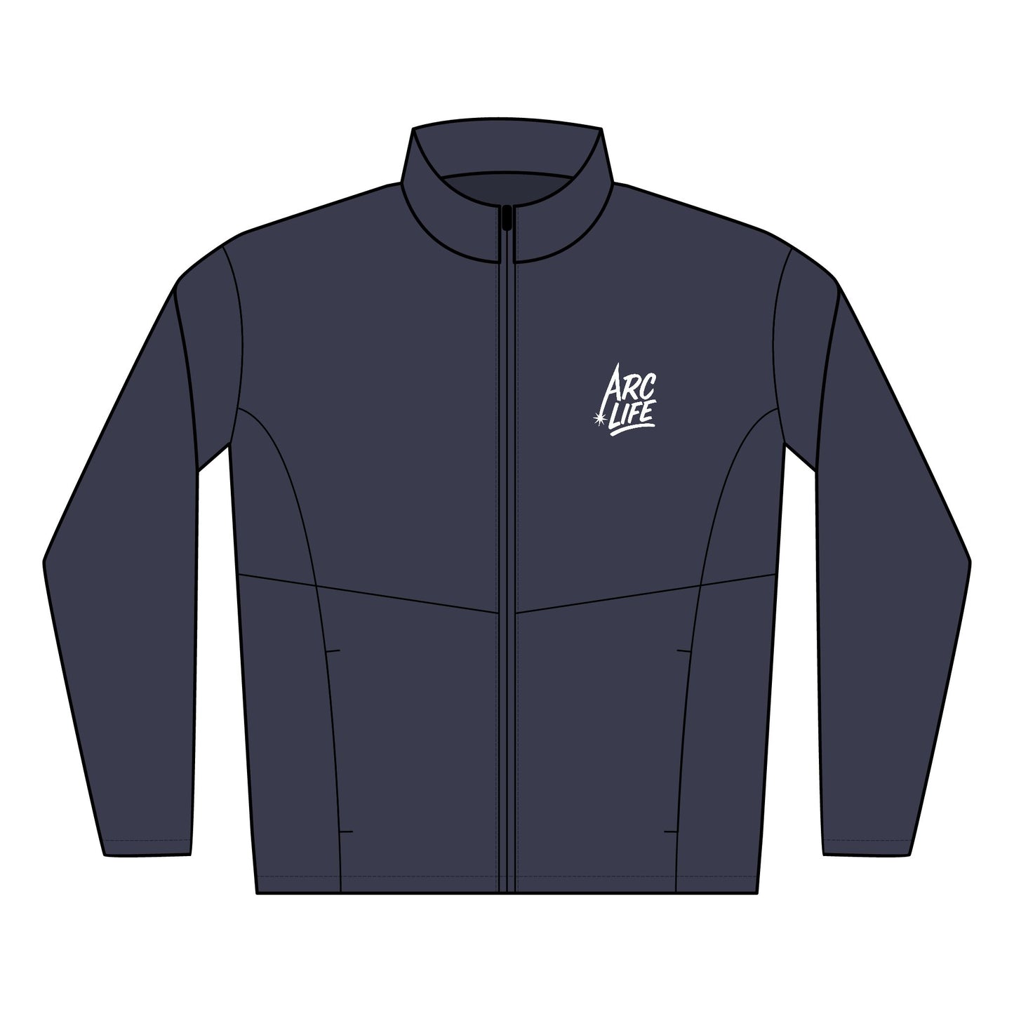 Embroidered Soft Shell Jacket — 'Arc Life' Logo Men's Lightweight Windbreaker