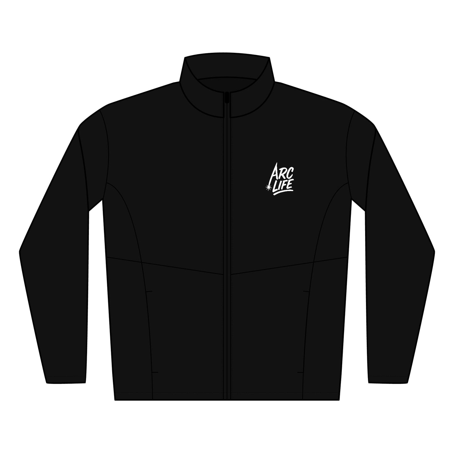 Embroidered Soft Shell Jacket — 'Arc Life' Logo Men's Lightweight Windbreaker