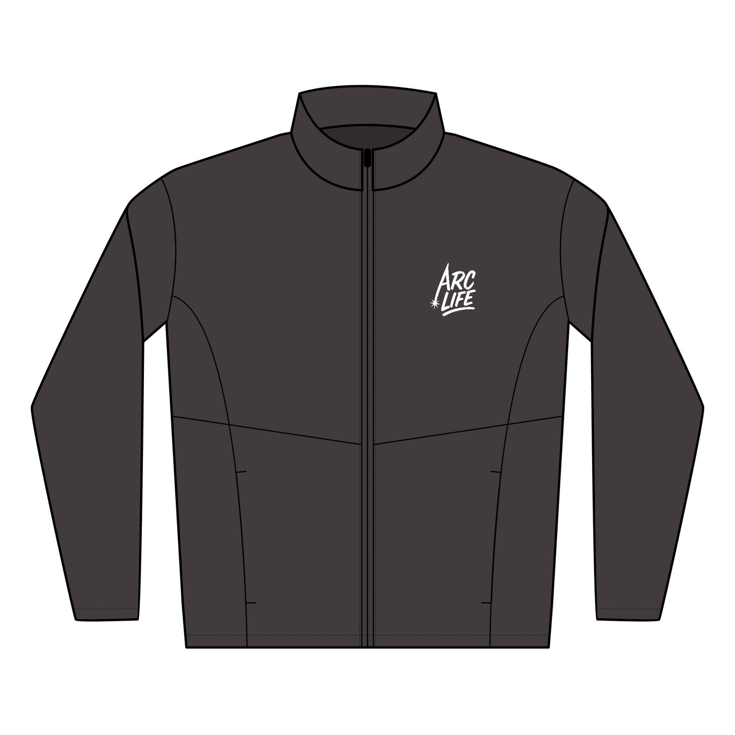 Embroidered Soft Shell Jacket — 'Arc Life' Logo Men's Lightweight Windbreaker