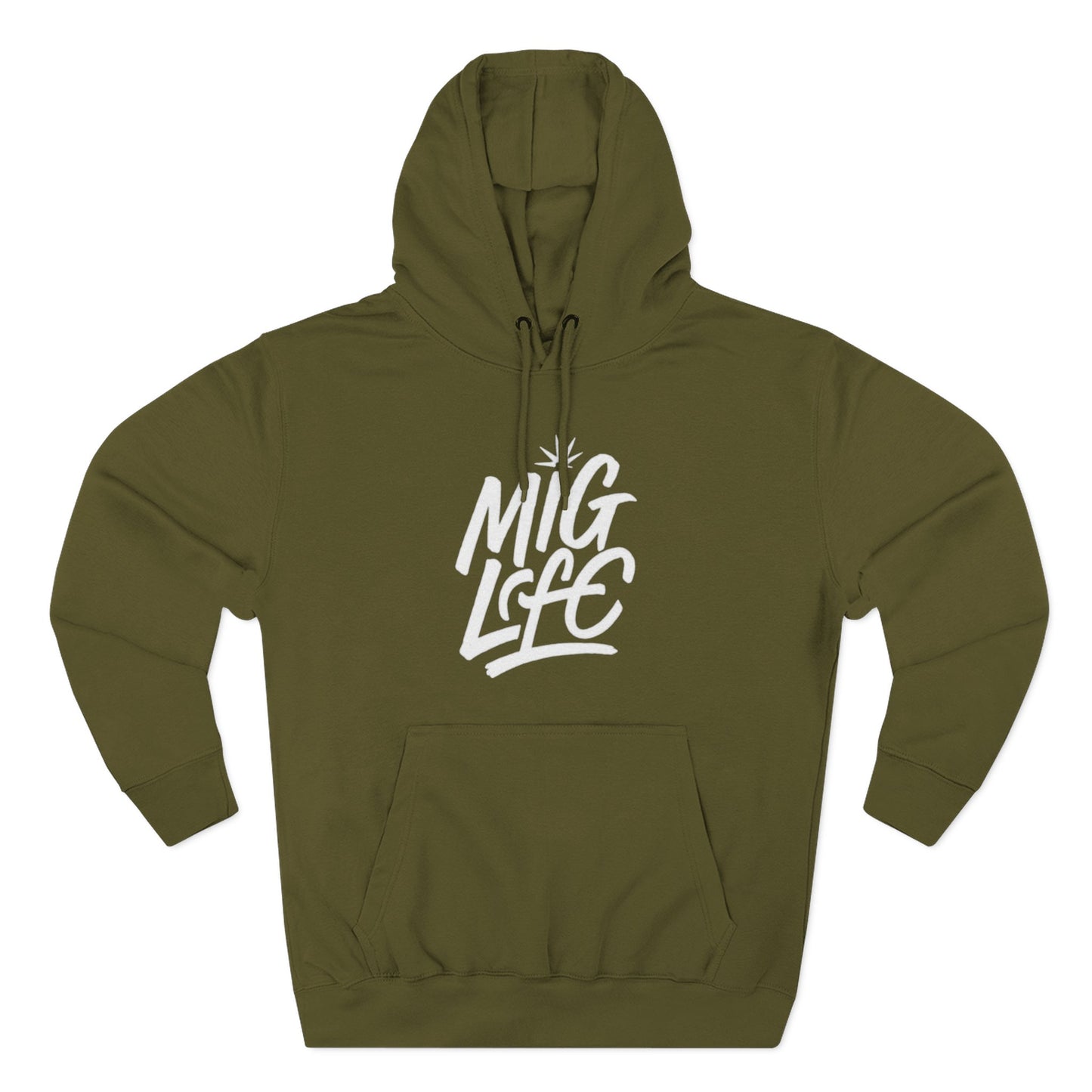 Mig Life, Three-Panel Fleece Hoodie, Dark Color