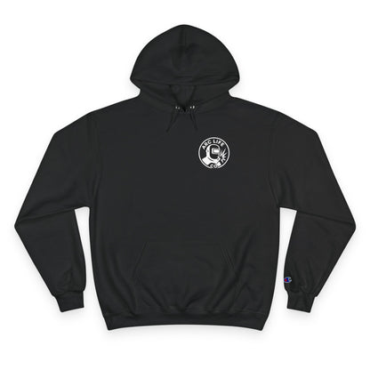 Mig Life Circle Logo Hoodie, Champion Pullover, Dark Color