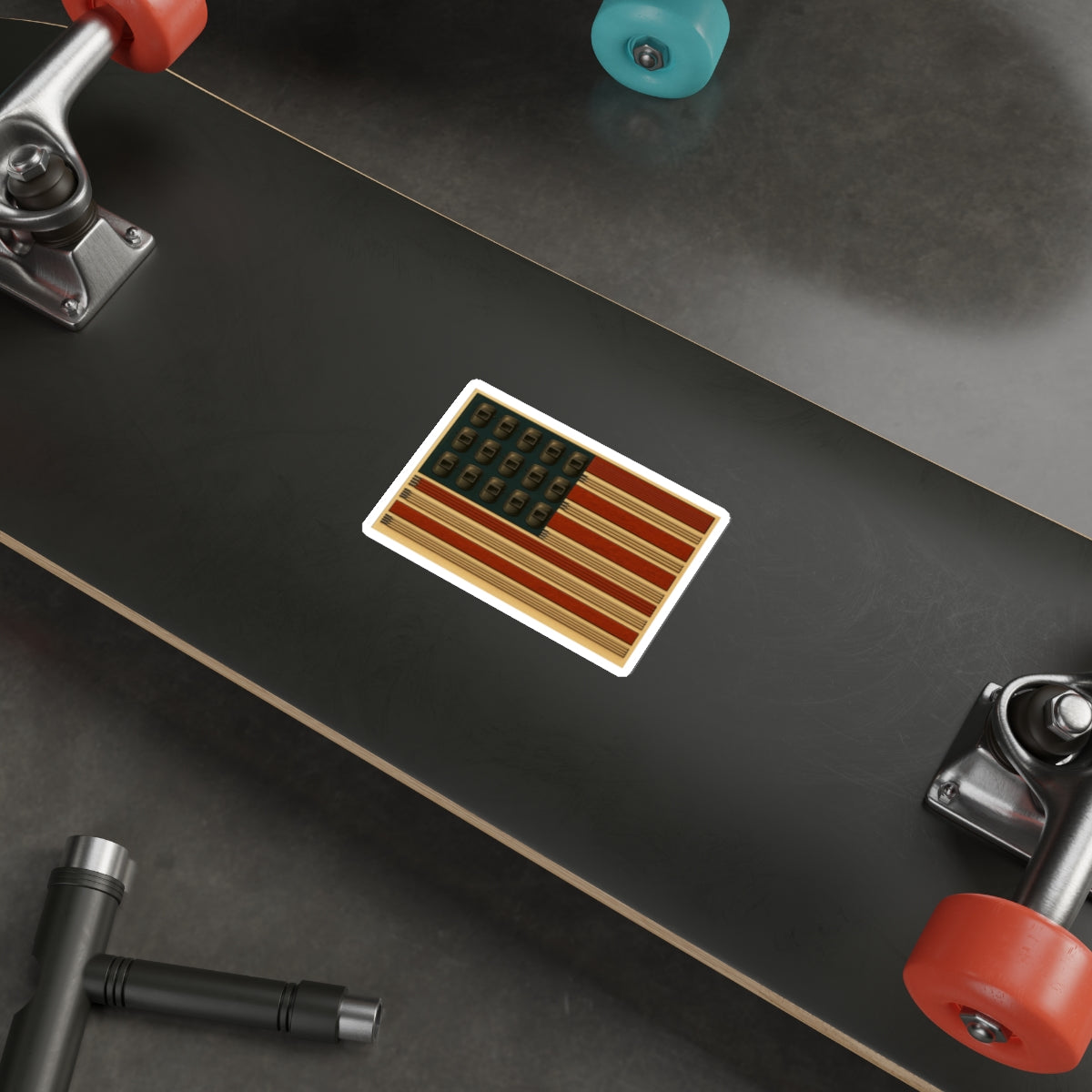 Welding Rods & Helmets USA Flag Die-Cut Sticker - American Flag Design