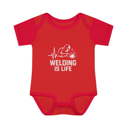 Welding Is Life Baby Bodysuit, Dark Color