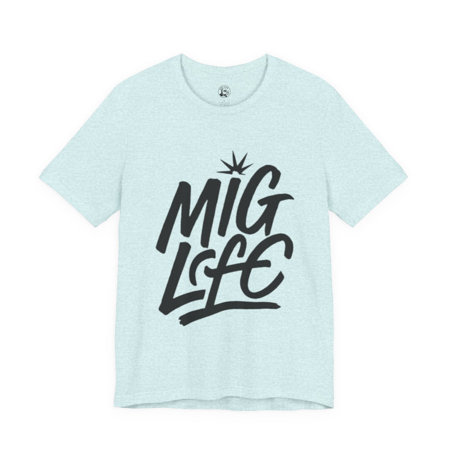 MIG Life Unisex Jersey Tee Light Color with Black text