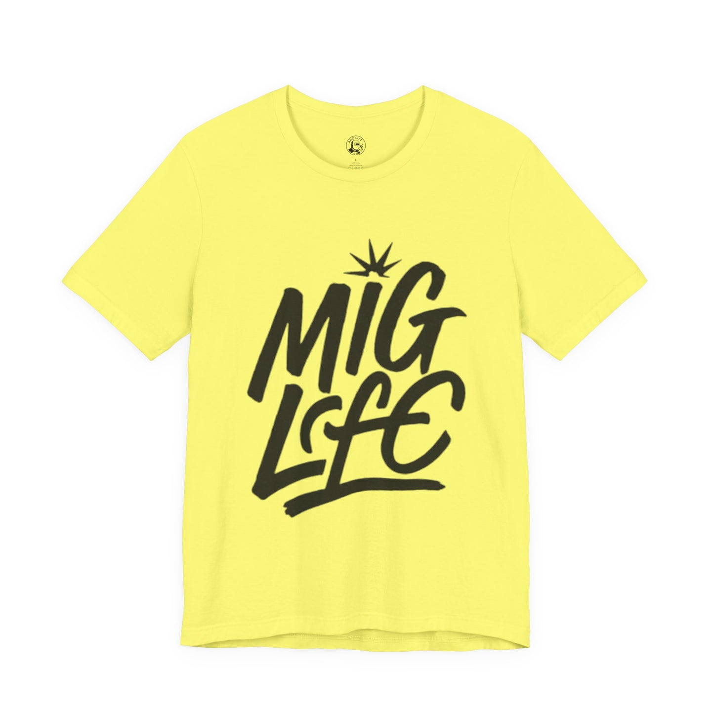 MIG Life Unisex Jersey Tee Light Color with Black text