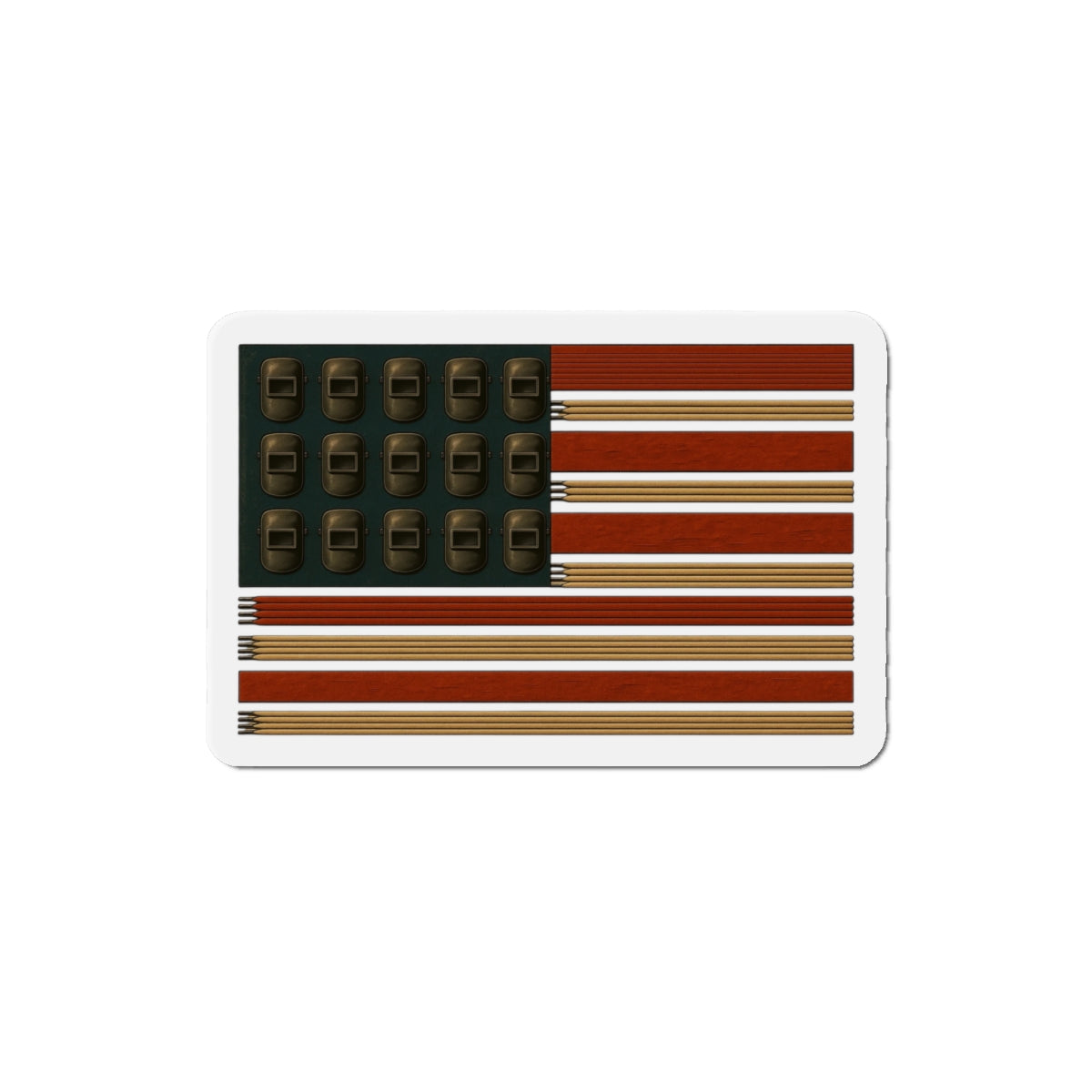 Welding Rods & Helmets USA Flag Die-Cut Magnet, USA Flag Refrigerator Magnet