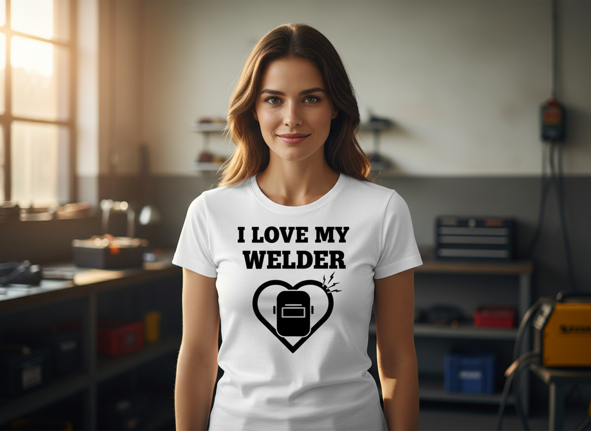 Womens, I Love My Welder T-Shirt, Light with Dark Text