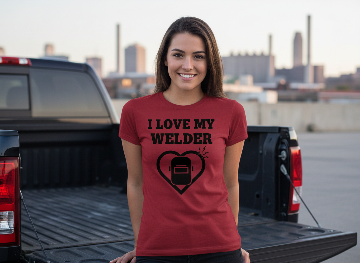 Womens, I Love My Welder T-Shirt, Light with Dark Text