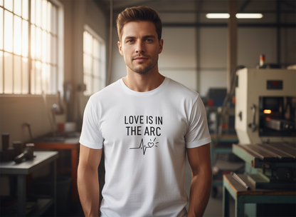 Love Is In The Arc Men’s Tee | Welding Valentine Shirt