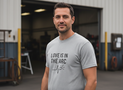 Love Is In The Arc Men’s Tee | Welding Valentine Shirt