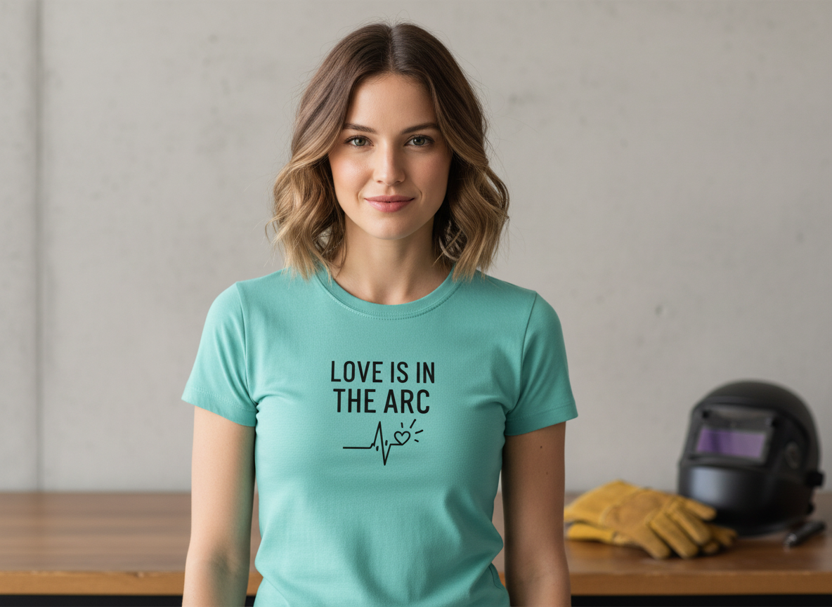 Love Is In The Arc Women’s Tee | Welding Valentine Shirt