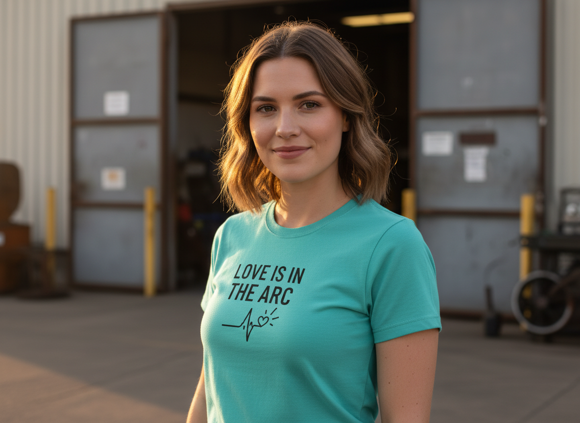 Love Is In The Arc Women’s Tee | Welding Valentine Shirt