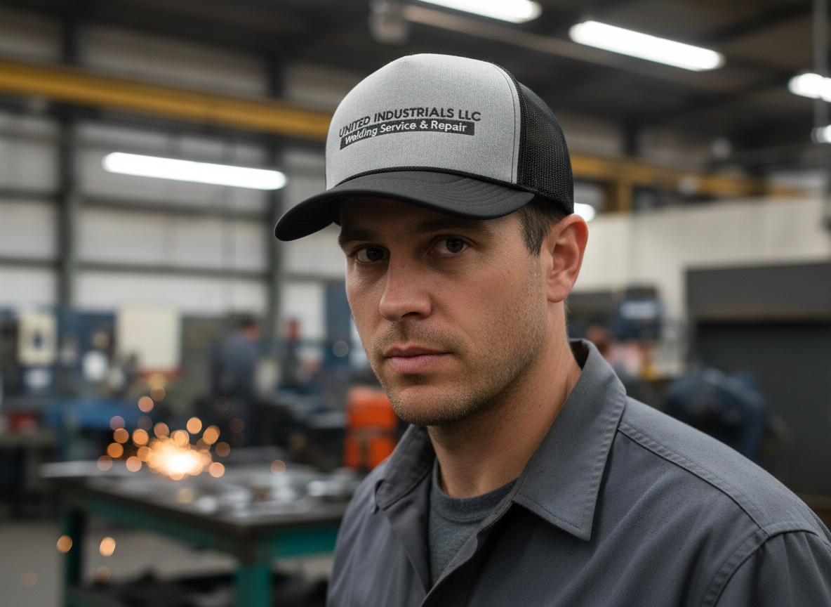 United Industrial Welding Service Embroidered Trucker Cap