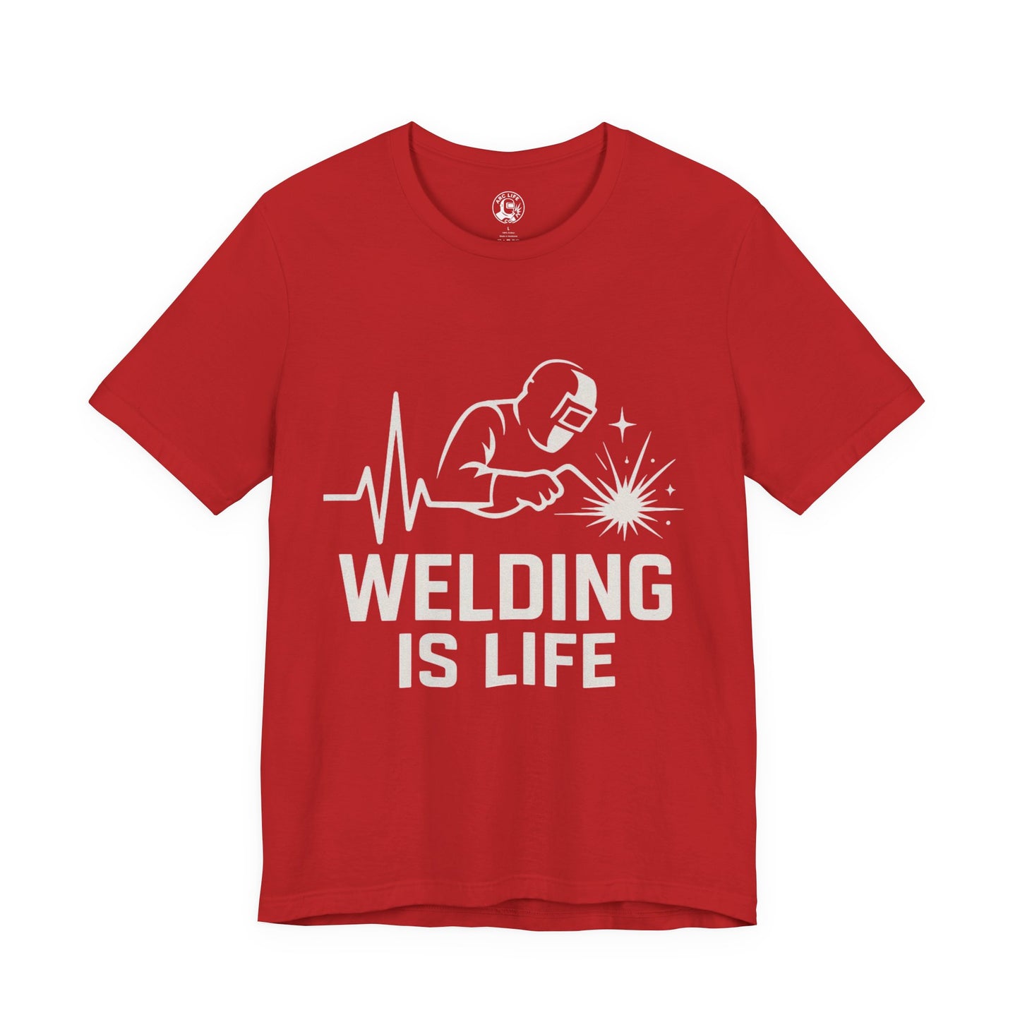 Welding is Life Unisex Jersey Tee Dark Color with White text