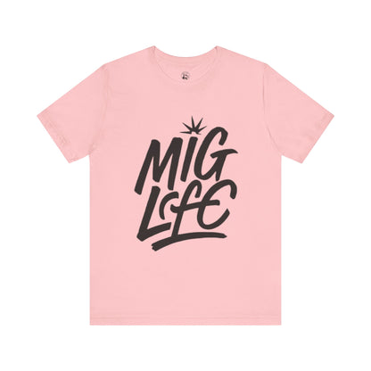 MIG Life Unisex Jersey Tee Light Color with Black text