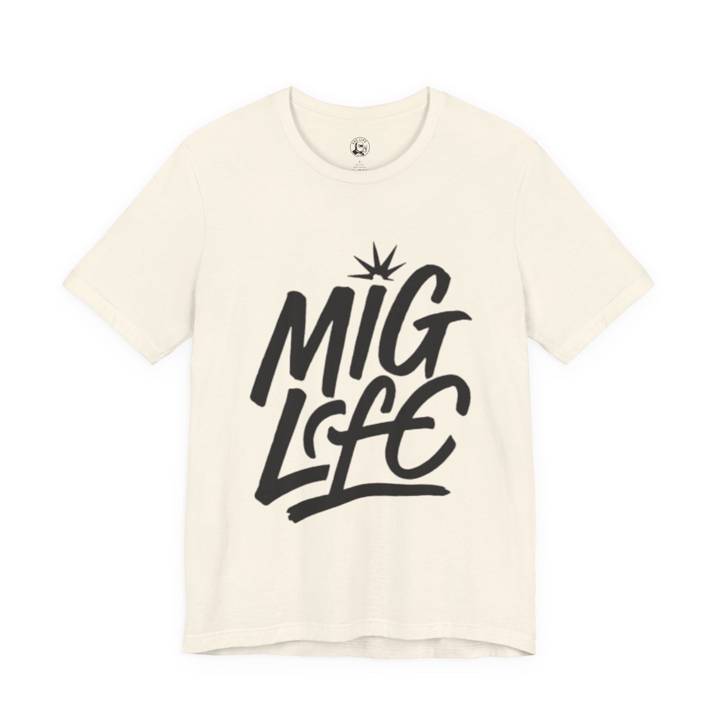 MIG Life Unisex Jersey Tee Light Color with Black text