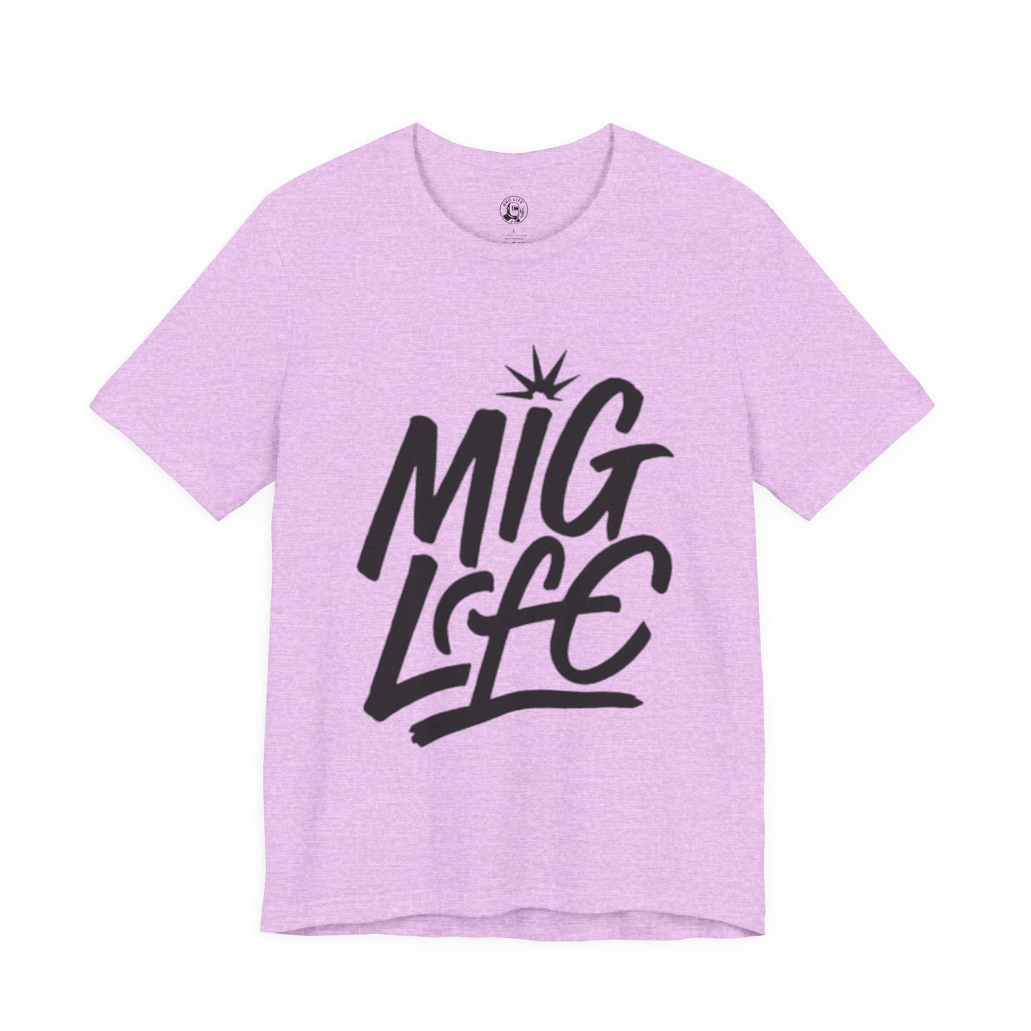 MIG Life Unisex Jersey Tee Light Color with Black text