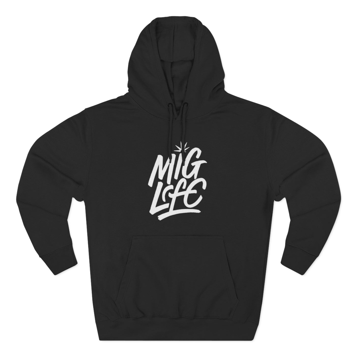 Mig Life, Three-Panel Fleece Hoodie, Dark Color