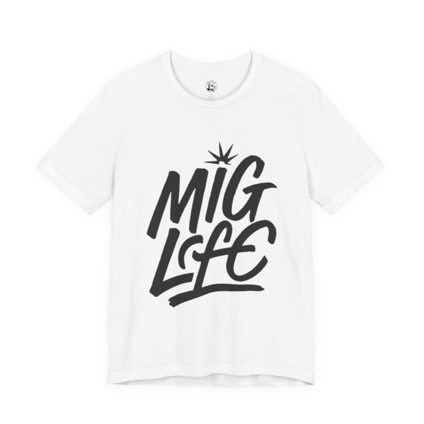 MIG Life Unisex Jersey Tee Light Color with Black text